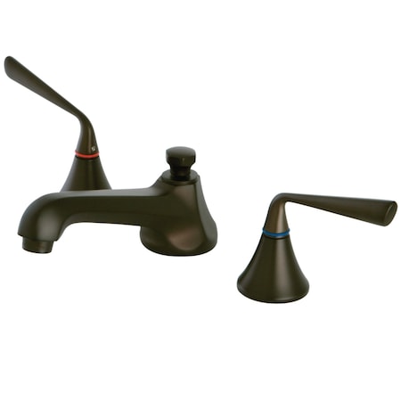 Kingston Brass KS4475ZL 8" Widespread Bathroom Faucet, Oil Rubbed Bronze KS4475ZL
